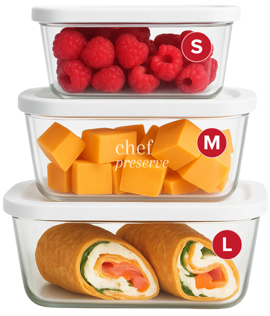 Vakumio™ - Vakumlu Cam Saklama Kapları 3'lü set